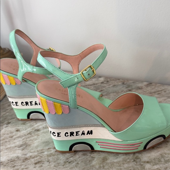 Kate Spade Pastel Wedge Sandals with Ice Cream Design size 6.5 - Picture 7 of 8